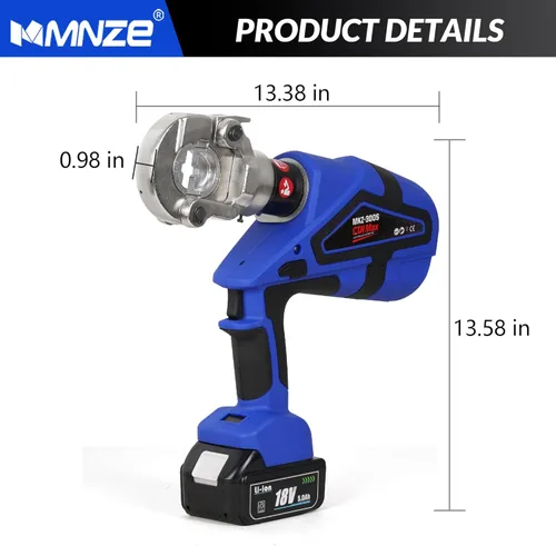 Miniatura 2 de Pinzas de Crimpado de Lengüeta de Cable Hidráulica Eléctrica Herramienta de Crimpado Recargable de 6 Toneladas Kit de Crimpado de Terminal de Cable