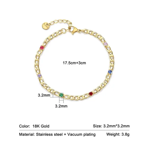 Miniatura 12 de Light Pink Crystal Bracelets for Women Trendy, OUXi 18K Rose Gold Plated Cubic Zirconia Wedding Tennies Jewelry Bracelets, Dainty Birthstone Hand