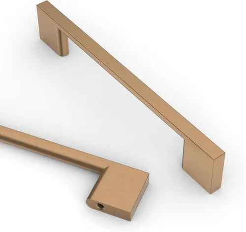 Miniatura 47 de Asidrama - Paquete de 10 manijas de gabinete de cocina de oro cepillado de 3 pulgadas (76mm), tiradores de gabinete, herrajes para gabinete