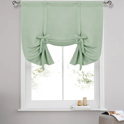 Miniatura 34 de DWCN Cortinas Opacas - Persiana Enrollable con Lazos para Ventana, Aislamiento Térmico, Oscurecimiento de Habitación, Cortinas con Bolsillo