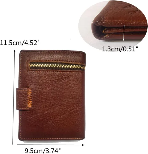 Miniatura 144 de Hombres Cool Eagle Wolf Caballo Totem Cuero Vaca Vertical Cartera Cremallera Multi-tarjeta Titular, Tótem de caballo, Minimalista