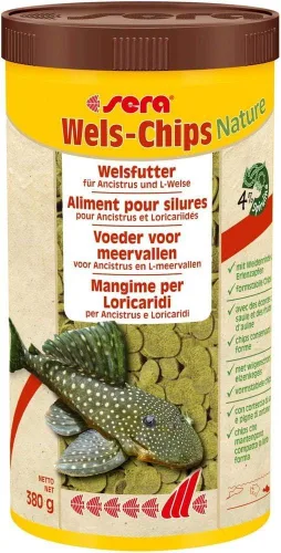 Sera Papas fritas de bagre Nature 3.4 oz/0.21 libras | Alimento de pescado premium para Ancistrus y Plecos | Alta fibra | Sin tintes ni conservantes