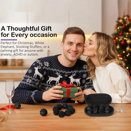 Miniatura 7 de Juguetes de Bolas Magnéticas Fidget, 8 Piezas Juguetes Sensoriales de Silicona para Alivio del Estrés para Adultos y Adolescentes con Autismo, TDAH