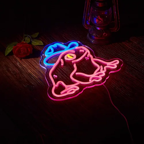 Miniatura 5 de Señal de neón de sombrero de vaquero, luz LED, decoración de pared, regulable, alimentada por USB, letreros de neón de vaquero (verde + rosa)