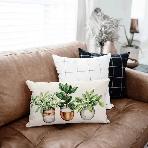 Miniatura 4 de PANDICORN Fundas de almohada botánicas bohemias de primavera de 12 x 20 pulgadas, vegetación de plantas verdes, decoración de primavera y verano