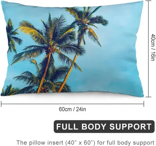 Miniatura 2 de Protector de almohada de playa con palmeras tropicales de 16 x 14 pulgadas, palmeras de playa, paisaje marino costero, decorativo, rectangular