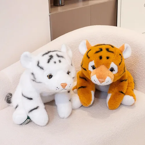 Miniatura 5 de Animal de peluche con peso de tigre blanco, almohada de peluche de tigre con peso de 17.7 pulgadas, juguetes de peluche de tigres suaves, almohada