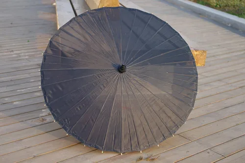 Miniatura 37 de Parasol de tela de bambú liso, ideal para recuerdos de fiesta de boda (fucsia)
