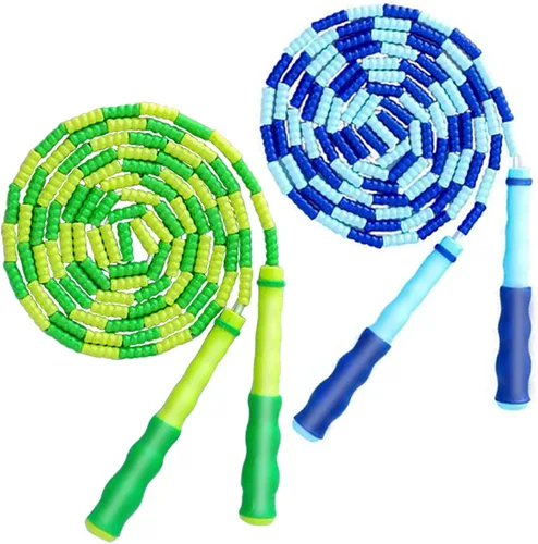 Miniatura 11 de Cuerda de saltar para niños, niñas y niños, cuerdas de saltar suaves con cuentas, cuerda de saltar ajustable, cuerda segmentada sin enredos