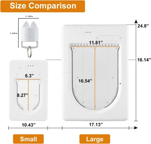 Miniatura 7 de Puerta electrónica inteligente para mascotas, puerta automática para perros y gatos con 3 modos, sensor electrónico alimentado por batería, puerta