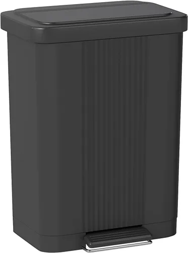 Miniatura 12 de FDW Cubo de basura de 13 galones con tapa Rosa Resistente a huellas dactilares Hecho de acero inoxidable cepillado Pedal de paso de cierre