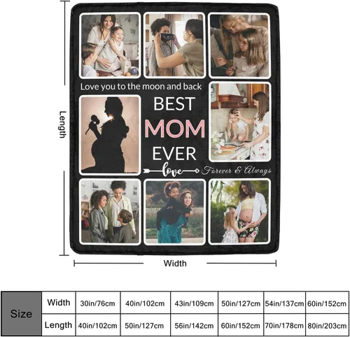 Miniatura 3 de Regalos para mamá; cobija personalizada con fotos; haz una cobija personalizada para el Día de la Madre con imágenes; regala a la mejor mamá de Best