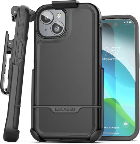 Miniatura 28 de ENCASED Funda para cinturón con clip para iPhone 11 (2019 Rebel Armor) Funda protectora resistente de cuerpo completo con soporte (Negro)