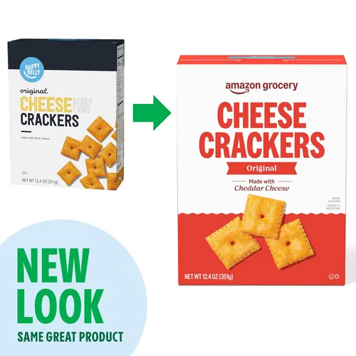 Miniatura 4 de Amazon Grocery, Original Cheese Crackers, 12.4 onzas (anteriormente Happy Belly, el empaque puede variar)