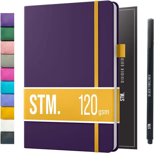 Miniatura 55 de Cuaderno de diario con puntos y cuadrícula A5 Cuadernos diarios en blanco para escritura personal, trabajo, mujeres Papel grueso de 120gsm, tapa