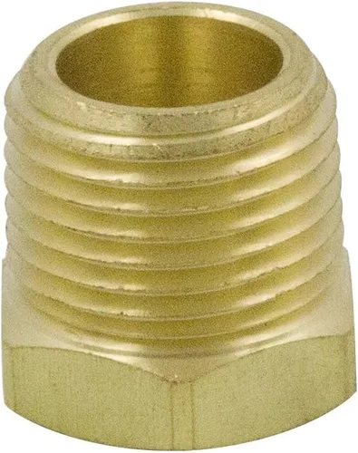 Miniatura 6 de Buje hexagonal de latón para montaje de tubería de 1 pulgada NPT macho a 1/2 pulgada NPT hembra adaptador 1200psi (paquete de 2)