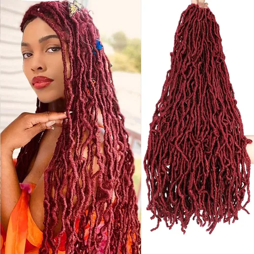 Miniatura 14 de Pelo sintético de ganchillo de 18 pulgadas, 2 paquetes de rastas suaves de diosa, trenzas de ganchillo pre-enlazadas para mujeres negras, pelo