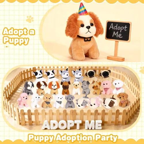 Miniatura 2 de Niceup 24 piezas adoptar una fiesta de cachorros niños Mini perro de peluche sin dulces rellenos de cesta de Pascua animales de peluche a granel