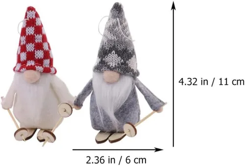 Miniatura 5 de BESTOYARD Colgante de muñeca de esquí, gnomos de árbol de Navidad, adorno de chimenea de Navidad, adorno de muñeca sin rostro, adornos de Navidad