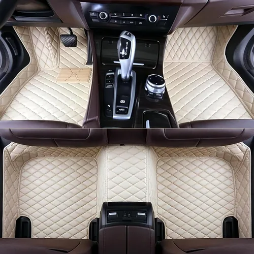 Miniatura 19 de Tapetes de cuero personalizados impermeables para automóvil, sedán, SUV, automóvil deportivo, negro, beige, para hombre y mujer (todo beige, 3D)