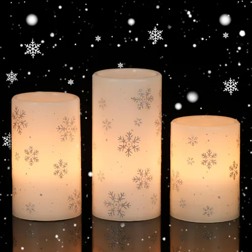 Miniatura 18 de Eldnacele Árbol Verde Decoración Navideña Velas Sin Llama Parpadeantes con Temporizadores Diarios Automáticos, Velas LED Operadas con Pilas, Cera