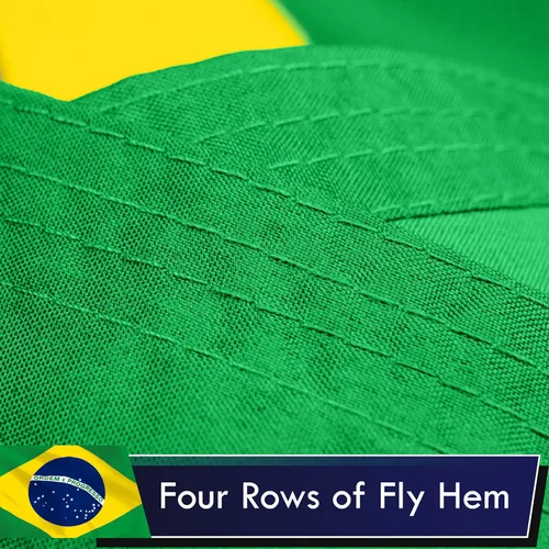 Miniatura 5 de G128 Bandera de Brasil, 3 x 5 pies, serie LiteWeave, impresa en poliéster 100D, bandera de país, colores vibrantes, ojales de latón Brazil