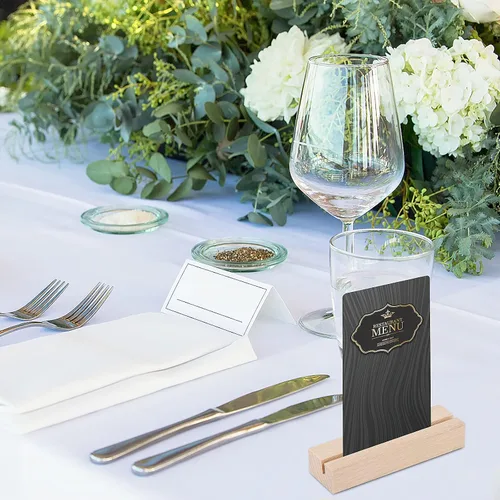 Miniatura 2 de 8 soportes de madera para tarjetas de lugar, soportes de números rústicos para decoración de mesa de fiesta de boda