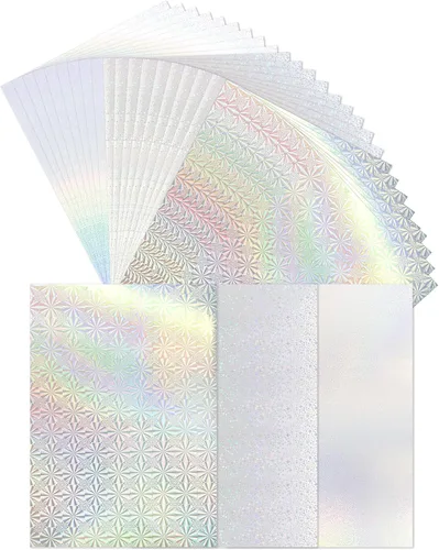 Miniatura 12 de Paquete de 32 hojas de cartulina con purpurina A4, cartulina gruesa de 250 g/m², papel brillante de colores para Cricut, álbum de recortes, póster