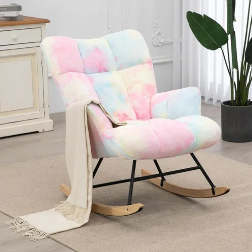 Miniatura 14 de Mecedora de peluche para bebé, tapizado para bebé, para adultos, para interiores, cómodas sillas de lactancia compactas de sherpa para espacios