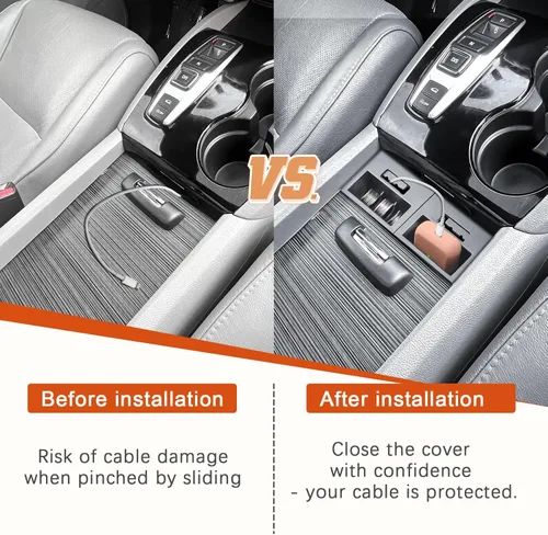 Miniatura 3 de Adaptador TACOBRO para cable de teléfono compatible con Honda Pilot 2016-2022/Ridgeline 2017-2023/Passport 2019-2023 para consola central, juego