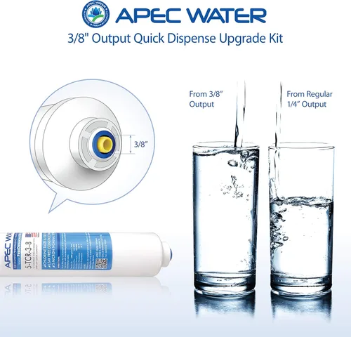 Miniatura 3 de APEC Water Systems Kit de actualización de dispensación más rápida de salida de 3/8" para sistema de filtro de agua de ósmosis inversa debajo