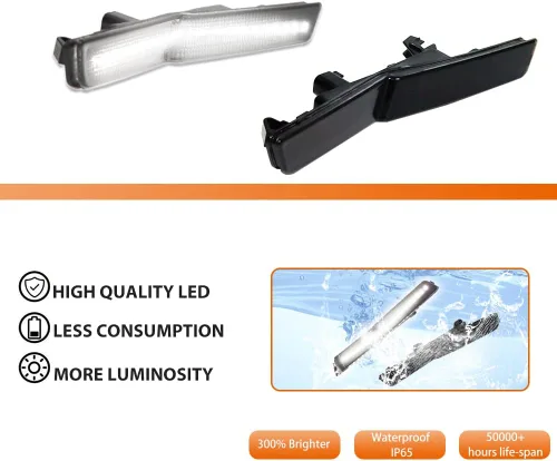 Miniatura 2 de ADIIL Luces de posición laterales LED de repuesto para Dodge Challenger SRT Widebody RT ámbar LED guardabarros delanteros OEM Fit Sidemarker Kit