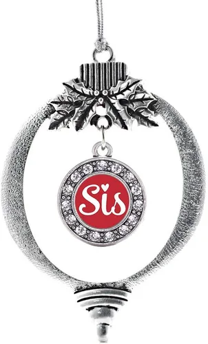 Miniatura 197 de Inspired Silver - Bonita bandera estadounidense - Adorno de Navidad plateado - Adorno de árbol de Navidad con dije circular con circonita cúbica
