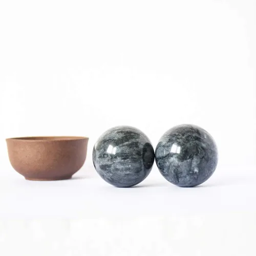 Miniatura 6 de Bolas de Baoding chinas, color gris oscuro, para ejercicio de salud, bolas de mano para el estrés, bolas de mármol para medicina china natural