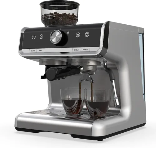 Miniatura 9 de Máquina de café espresso súper automática de 20 barras con espumador de leche, cafetera de café helado de grano a taza totalmente automática de café
