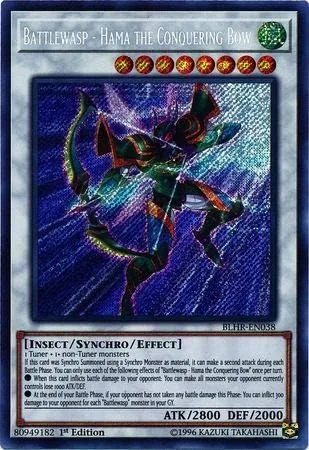 Yu-Gi-Oh! - Battlewasp - Hama The Conquering Bow - BLHR-EN038 - Secret Rare - 1ª Edición - Battles of Legend: Hero's Revenge