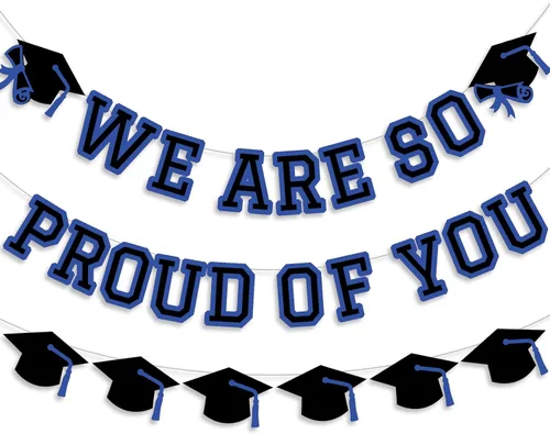 Miniatura 24 de Letrero con texto en inglés «We Are So Proud Of You», decoración para fiesta de graduación, guirnalda de tapa de felicitaciones, letrero de pared