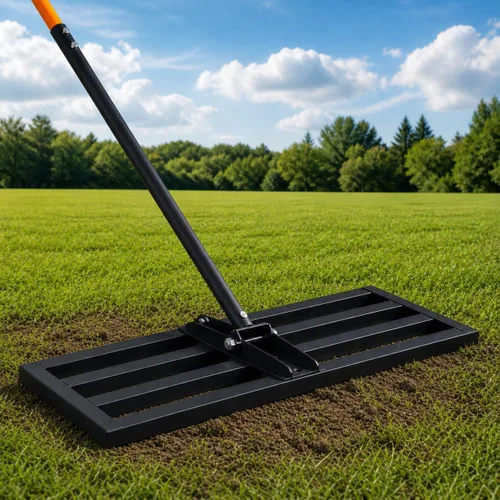Miniatura 8 de Rastrillo nivelador de 30 x 10 pulgadas para kit de nivelación de patio trasero, herramienta de nivelación de césped resistente de 6.5 pies
