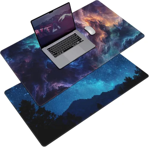 Miniatura 16 de AQQA Alfombrilla grande para mouse (35 x 17 pulgadas), extendida XXXL con base de goma antideslizante, líneas de mapa topográfico de fondo, contorno