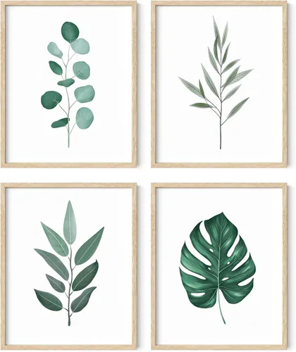 Miniatura 31 de HAUS AND HUES Arte de pared floral gris, juego de 4 pósteres de plantas para pared vintage, impresiones botánicas, cuadros de flores en blanco
