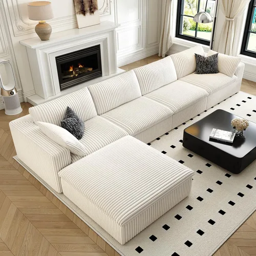 Miniatura 26 de LoveSeat Cloud Couch Sofá Seccional Modular para Sala de Estar, Sofá Moderno con Asiento Profundo, Sofá de 2 Plazas Sin Huesos con Otomana, Cómodos