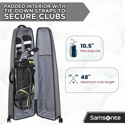 Miniatura 2 de Samsonite Tour Deluxe - Funda rígida para golf, bolsa de viaje de golf, carcasa ABS ligera y duradera, ruedas multidireccionales de 360 grados