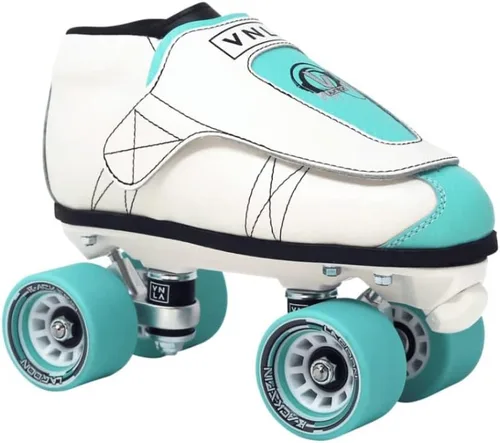 VNLA Junior Lagoon Jam - Patines para hombres y mujeres, unisex, para interiores, para trucos y patinaje, color blanco/aguamarina (hombre 9 / mujer