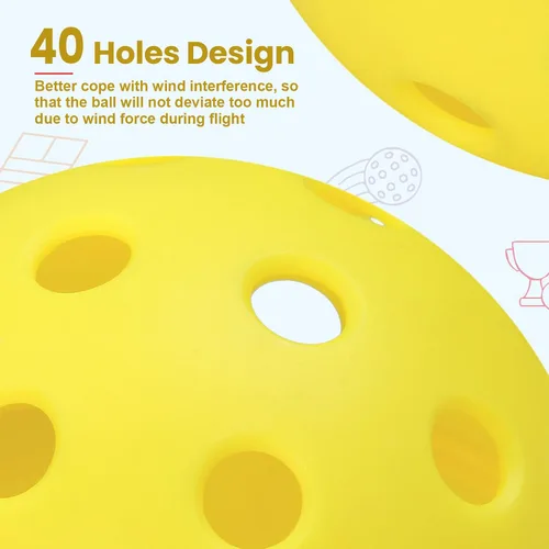 Miniatura 3 de FoDau770 Bolas de pickleball Amarillo