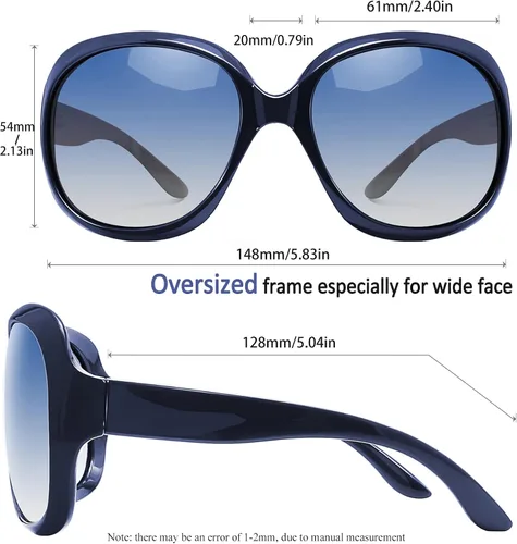 Miniatura 34 de Joopin Lentes de sol de gran tamaño para mujer, polarizados, grandes, para conducción, protección UV, grandes sombras