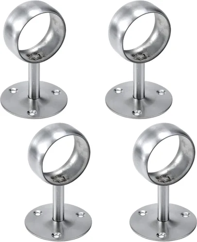 Miniatura 15 de Antrader Paquete de 4 soportes de acero inoxidable de 1.26 pulgadas de diámetro para armario, barra de soporte, soporte de tubería, soporte