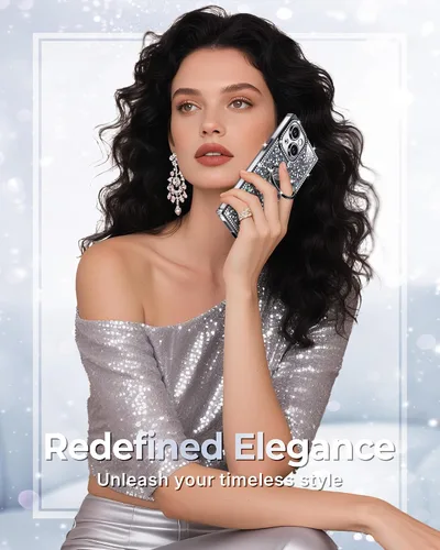 Miniatura 6 de XYZ Funda para iPhone 13, con purpurina brillante con soporte de corazón de 2 anillos y cordón, funda protectora a prueba de golpes con diamantes