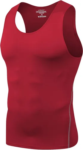 Miniatura 17 de Audoc Camiseta de compresión para hombre, paquete de 3 unidades, color negro, camiseta sin mangas de compresión atlética