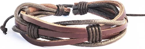 Miniatura 8 de Mens Leather Bracelet Braided Brown Rustic Gift For Dad Fathers Day Cuff Wrist Band Rope Bracelet for Guys