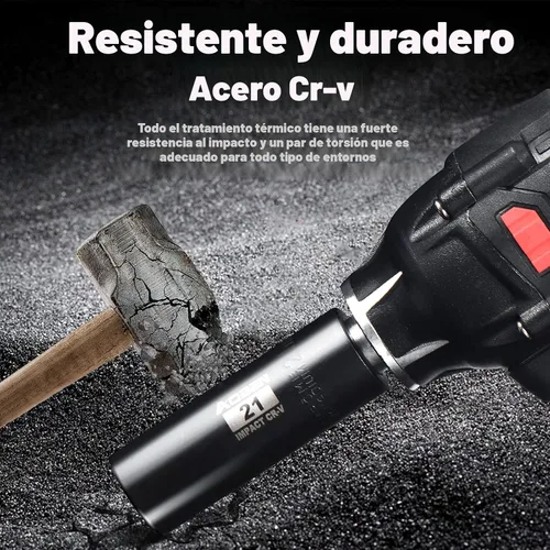 Miniatura 3 de AOBEN Juego de dados de impacto de 1/2 pulgada, 29 piezas, 6 puntos, SAE/métrico, (3/8" - 1", 0.394 in - 0.945 in), profundo, acero Cr-V, incluye